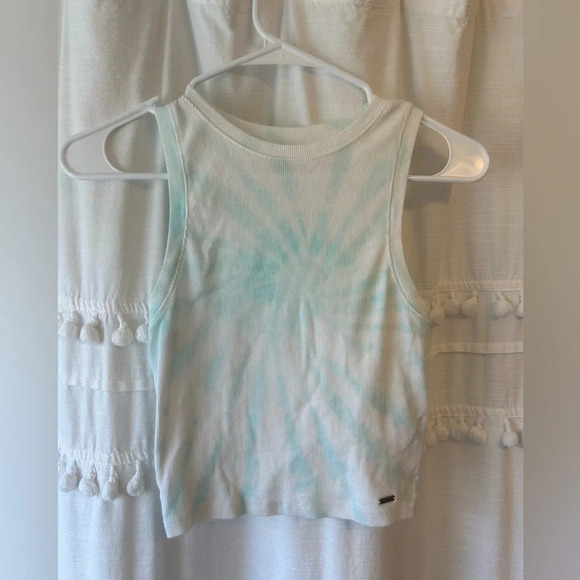 Hollister blue white tie dye copped tank top size M - Picture 1 of 7